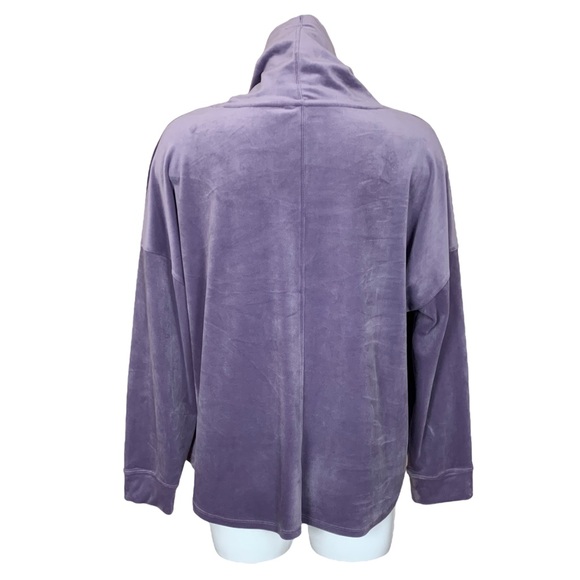 Calvin Klein Performance Purple Velour Drawstring Cowl Neck Sweatshirt XL - Picture 5 of 10